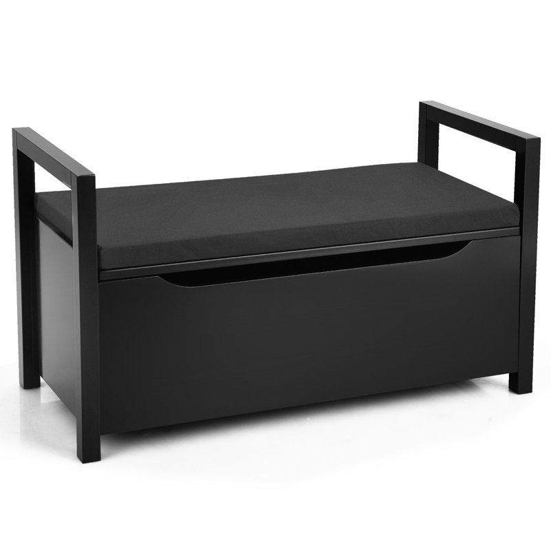 Kiera-Clare Upholstered Storage Bench, Black