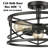 3-Light Black Drum Cage Ceiling Light