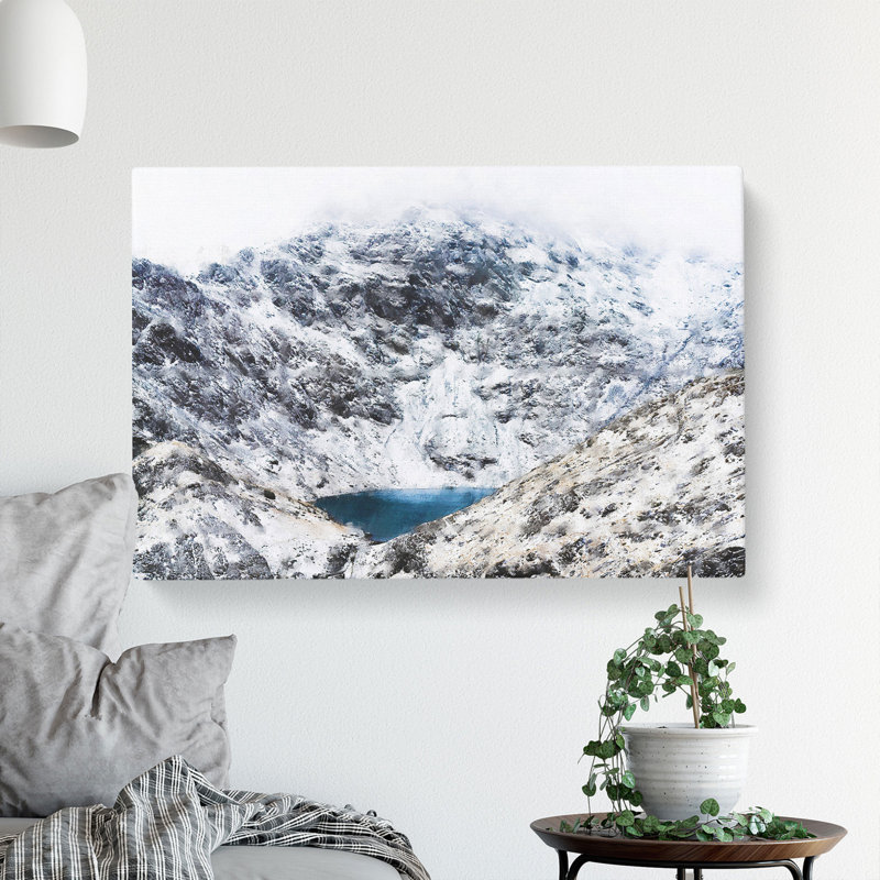 Hidden Lake In Snowdonia North Wales - Wrapped Canvas Print, 35cm H x 50cm W x 3cm D