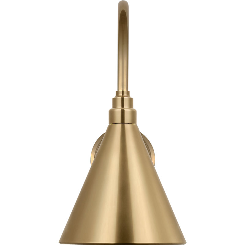 Thomas O'Brien 1 - Light Outdoor Barn Light, Hand-Rubbed Antique Brass, Hand-Rubbed Antique Brass, 17.5" H x 9" W x 15" D