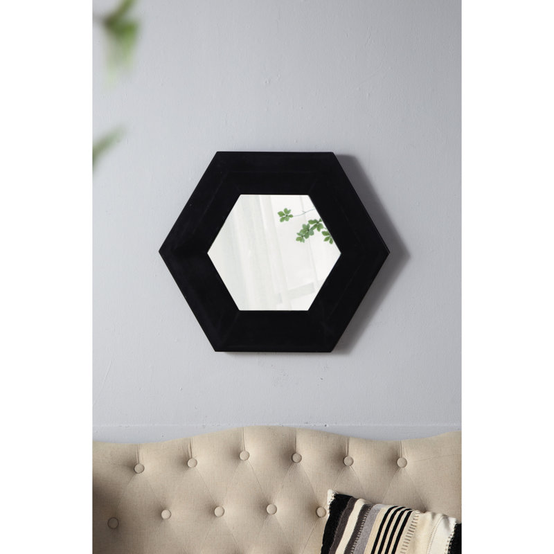 Miroir avec cadre en bois massif, 18,5 po x 18,5 po, miroir noir avec cadre, fin, 18,5 po x 18,5 po