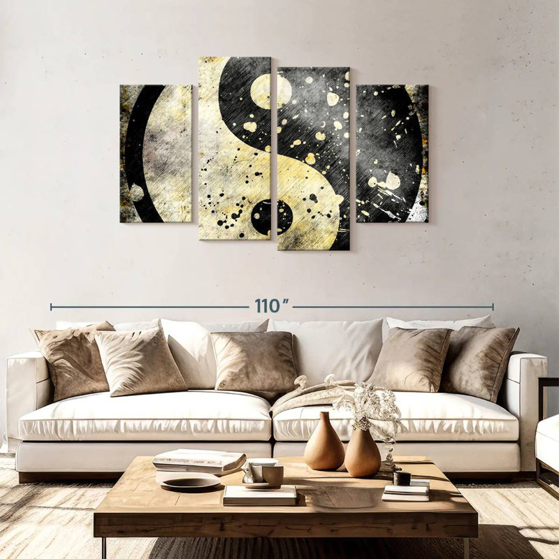Kerrick Yin et Yang grunge, H 48 po x l 75 po