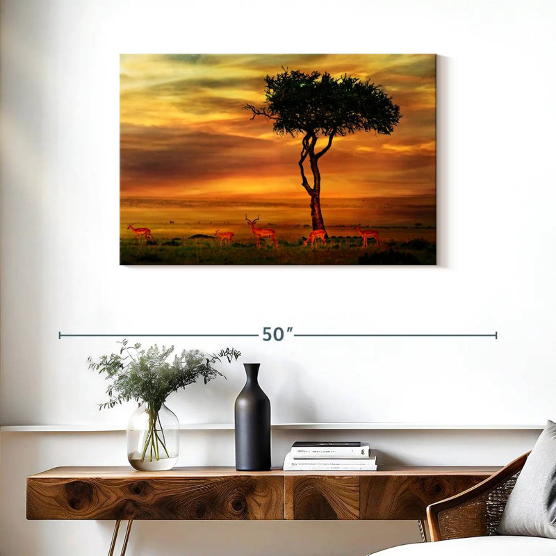 Brampt African Impalas, 24" H x 36" W