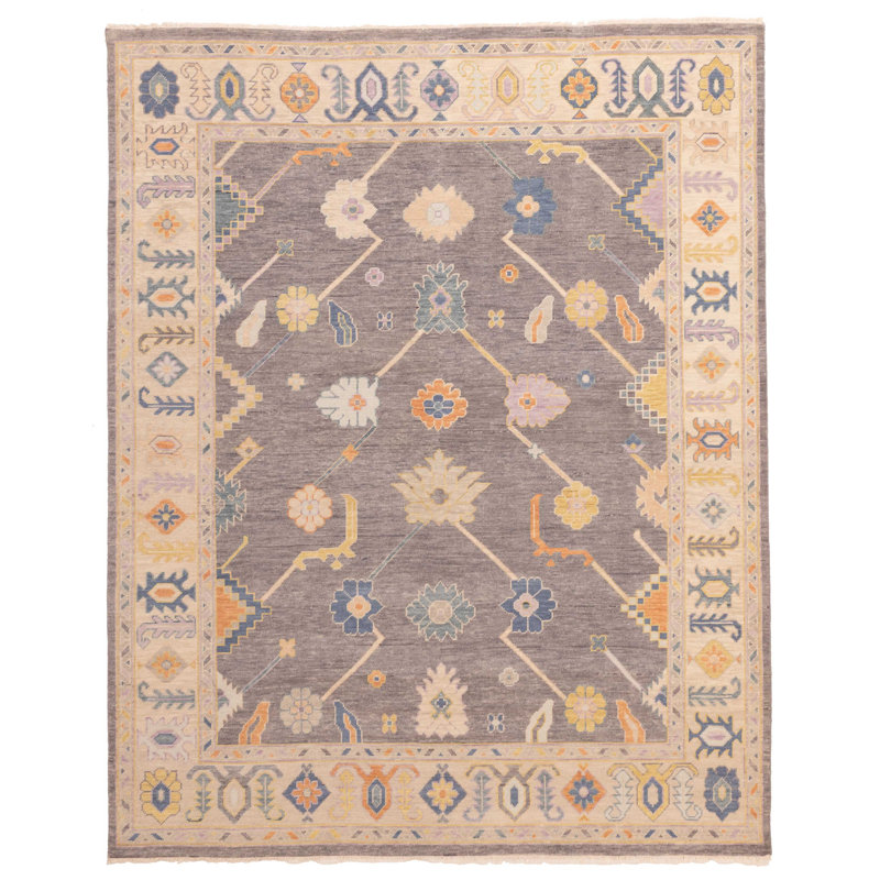 Tapis moderne gris Oushak 8 pi 0 po x 9 pi 9 po