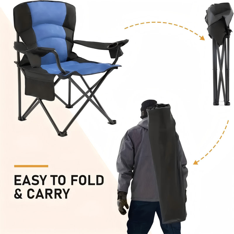 Oversized Folding Camping Chairs High Backrest Heavy Duty Lawn Chairs