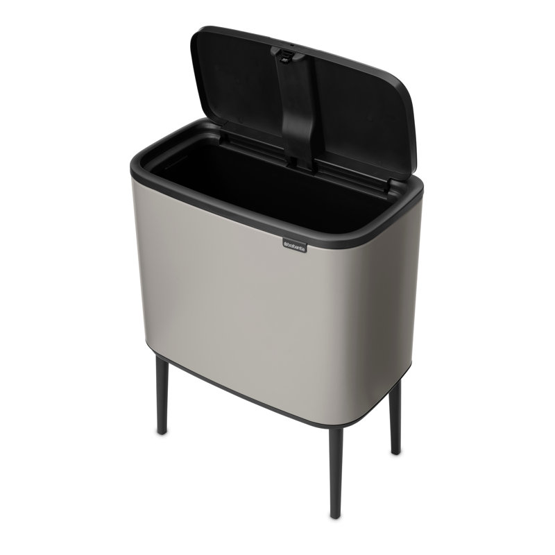 Poubelle à couvercle tactile Bo 9,5 gallons, Gris tourterelle