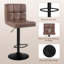 Deristin Swivel Upholstered and Faux Leather Adjustable Height Bar Stool-674344490-744631457