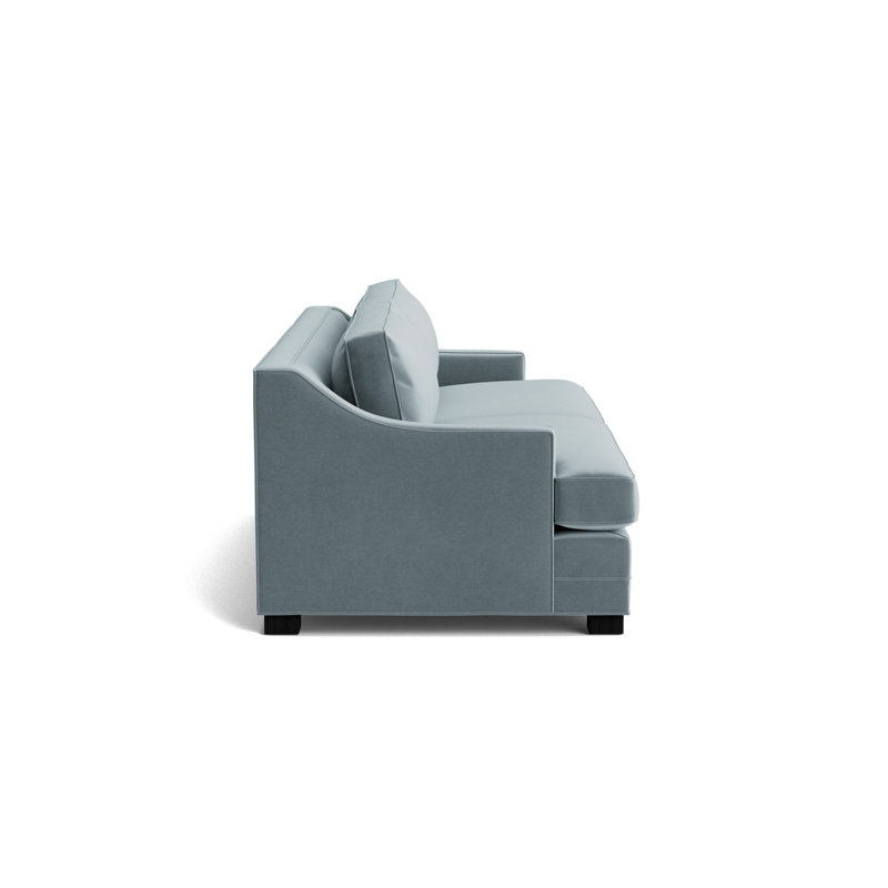 Keaton Slope No Nail 84 Sofa, Performance Velvet - Harbor, Black