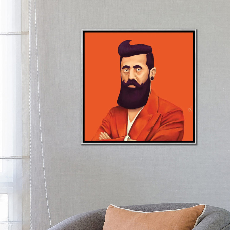 Benjamin Zeev Herzl, Silver Floater Framed Canvas, No Mat, 26" H x 26" W x 1.5" D