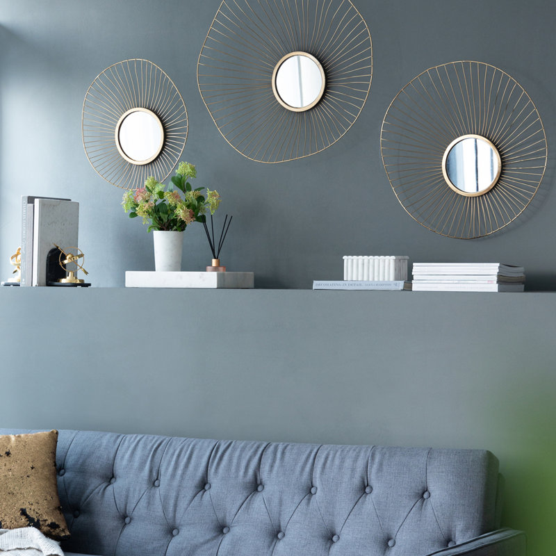 Ensemble de 3 miroirs muraux abstraits