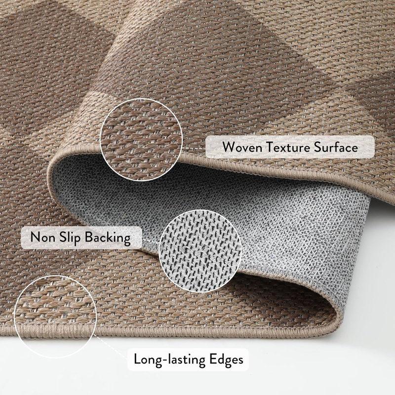 Vilena Herringbone Pattern Washable Area Rug - Chic Textured Design for Living Room, Bedroom, or Entryway Decor