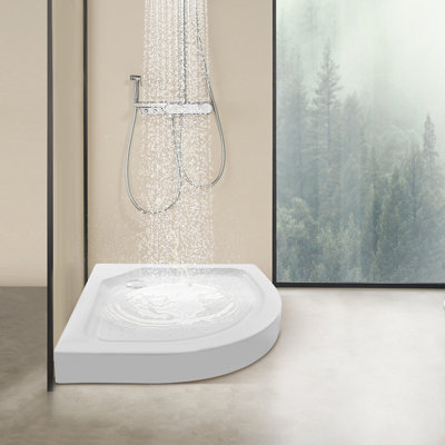 Shower Base, Shower Tray, White Bathroom Shower Tray (33.46*33.46*5.51In)