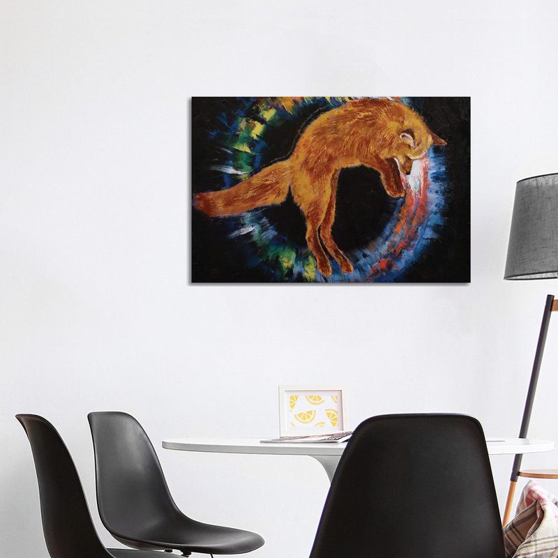 Jumping Fox by Michael Creese - Wrapped Canvas Gallery-Wrapped Canvas Giclée, 101.6 cm H x 66.04 cm W x 3.175 cm D