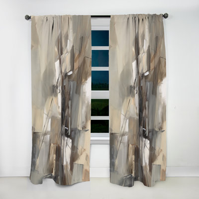 Abstract Design Shapes I - Rideau en velours moderne - obscurcissant - 1 panneau