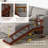 Dog Ramp, Dog Stairs For Small, Medium & Large Dogs, Pet Ramp For Bed Or Couch With Removable Guardrails, Non-Slip Surface, 49" Long, Brown