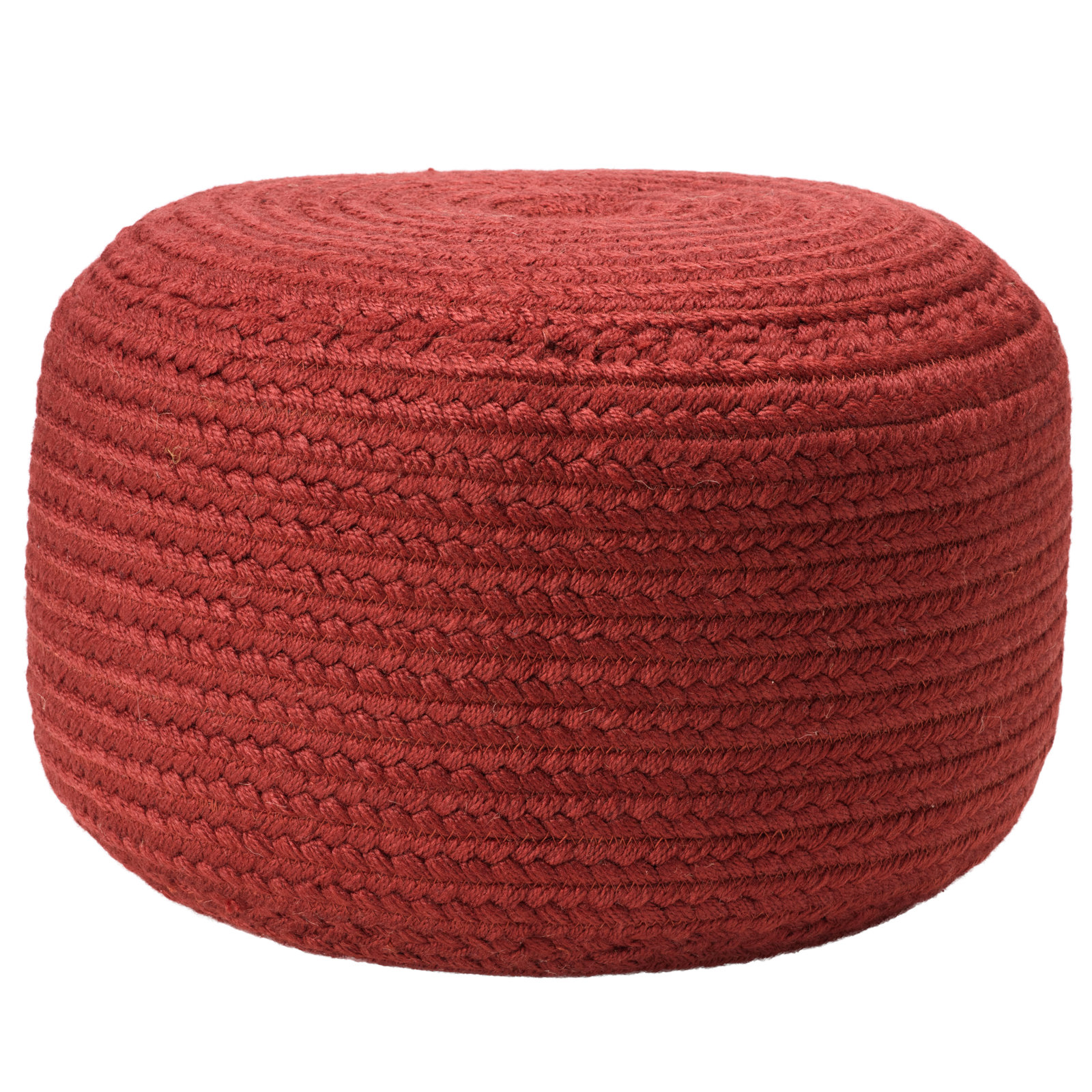 Dalenna Round Outdoor Ottoman, Dark Red