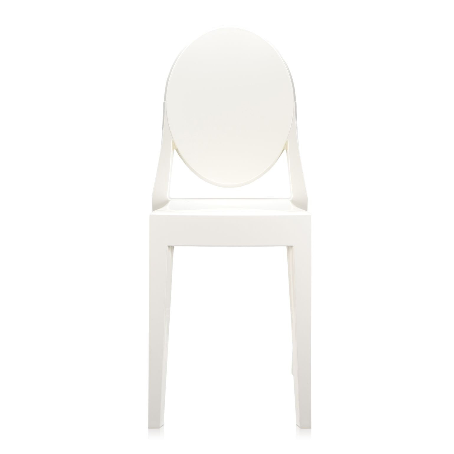 Ghost Stackable Patio Side Chair, Glossy White