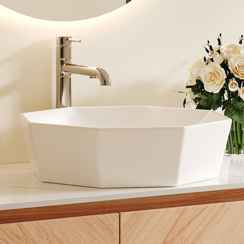 19.7'' Polygon China Specialty Vessel Bathroom Sink