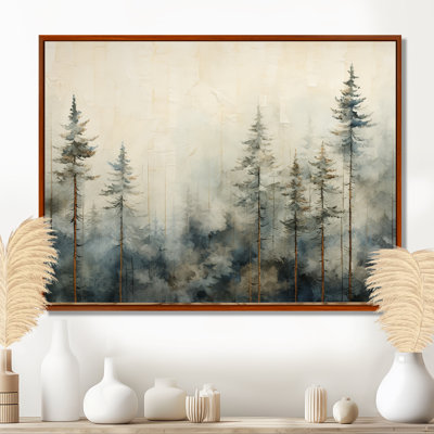 Minimalisme forêt de pins d'hiver - décoration murale forêt