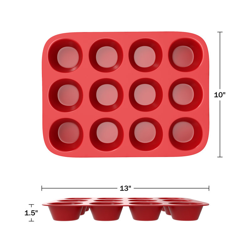 Chef Buddy Non-Stick Silicone Muffin Pan with Lid