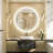 Round Framed Dimmable LED Anti-Fog With 3 Color Adjustment Bathroom Mirror Front&Backlit Vanity Mirror with Tempered Glass-105502959-105502956