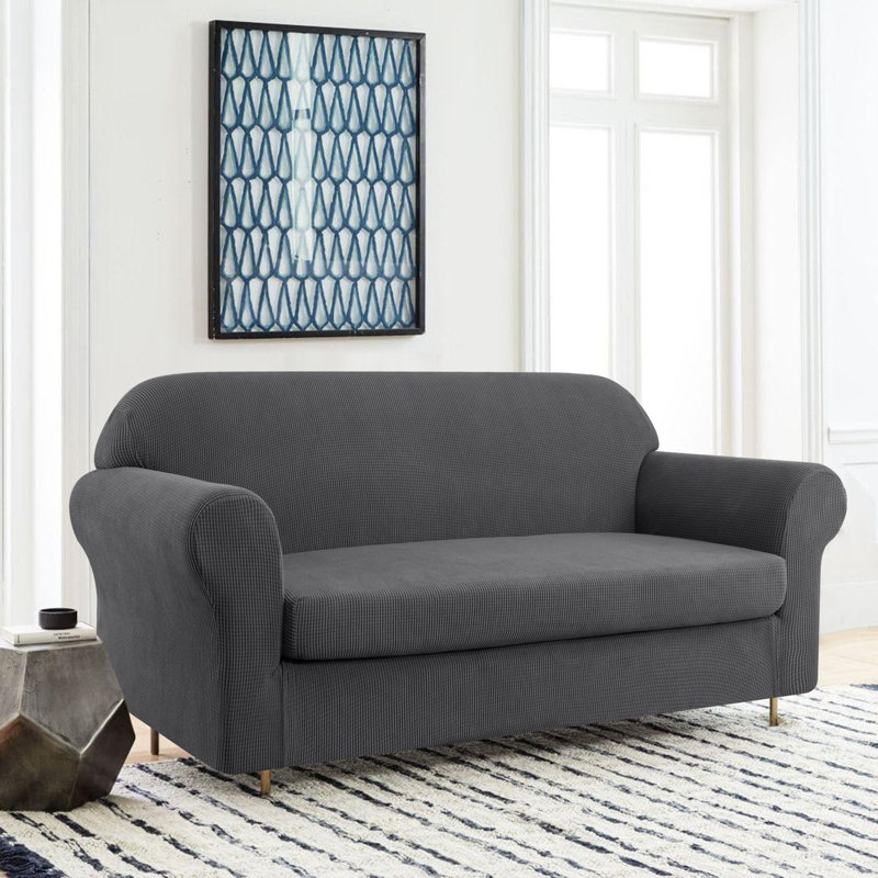 Housse pour canapé 2 pièces Arainy, Gris pâle