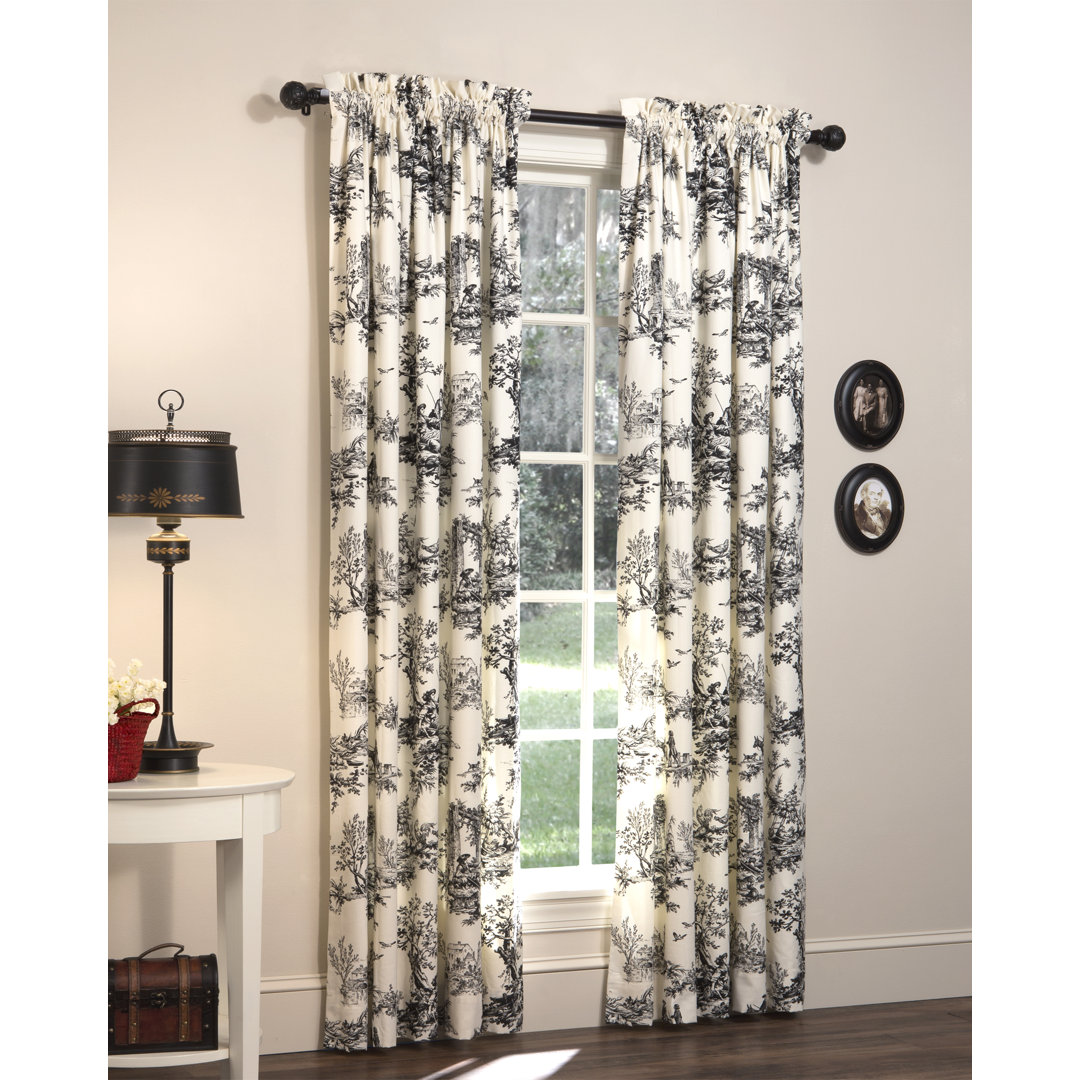 Bouvier Black 100% Cotton Room Darkening Curtain Panel Pair (Set of 2) thomasville at home
