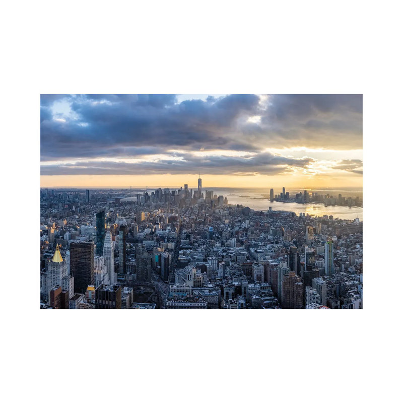 «Lower Manhattan Skyline At Sunset», reproduction sur toile tendue, H 12 po x l 18 po x 1,5 po