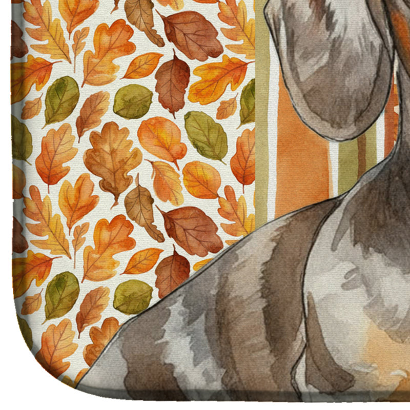 Dapple Dachshund Heirloom Fall Dish Drying Mat