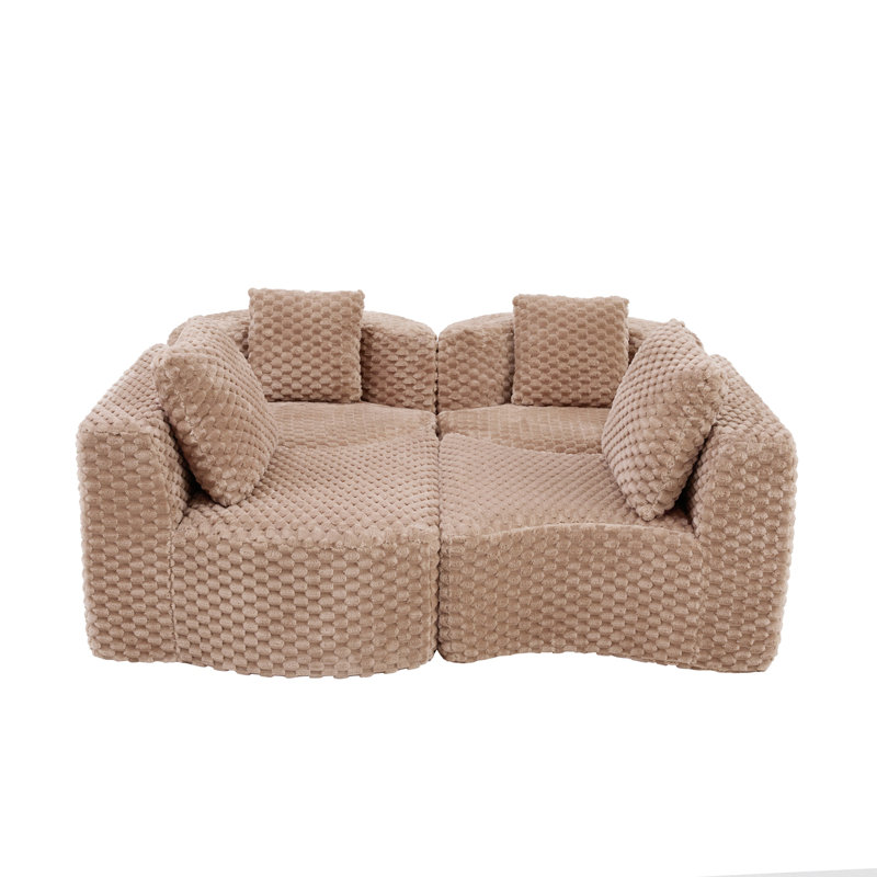 Canapé modulaire modulaire avec coussin moelleux, Chameau