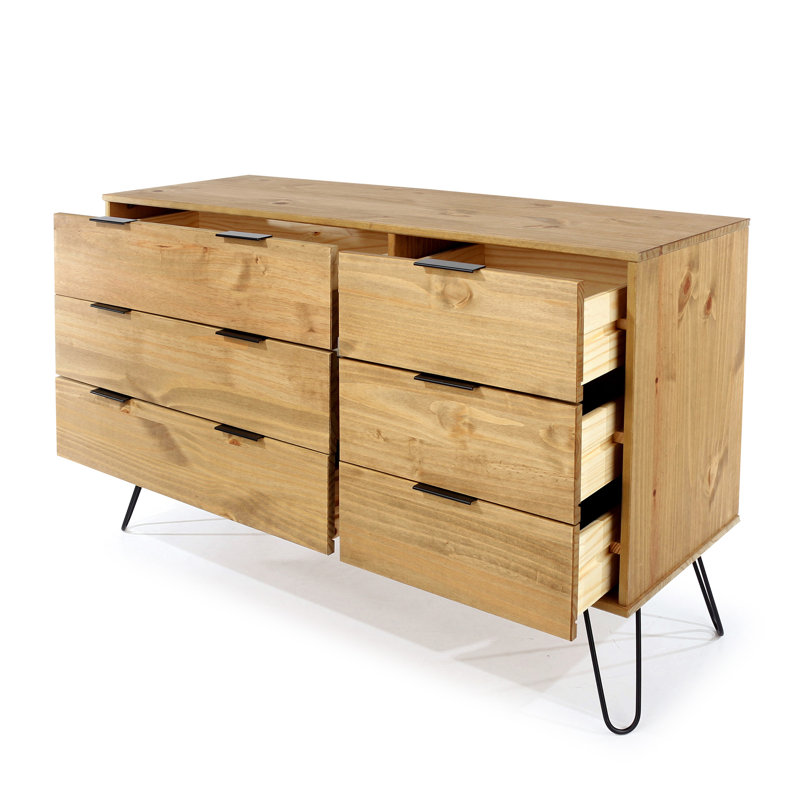 Cashel 3+3, 6 Drawer wide chest of drawers