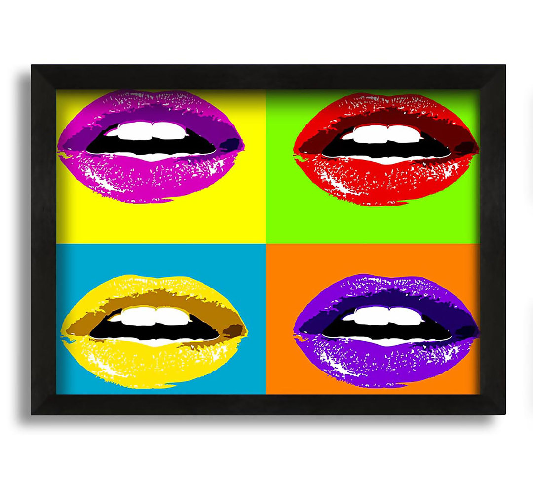 Gerahmtes Leinwandbild Vibrant Pop Art Lips