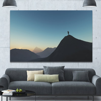 " Man Looking From Mountain "