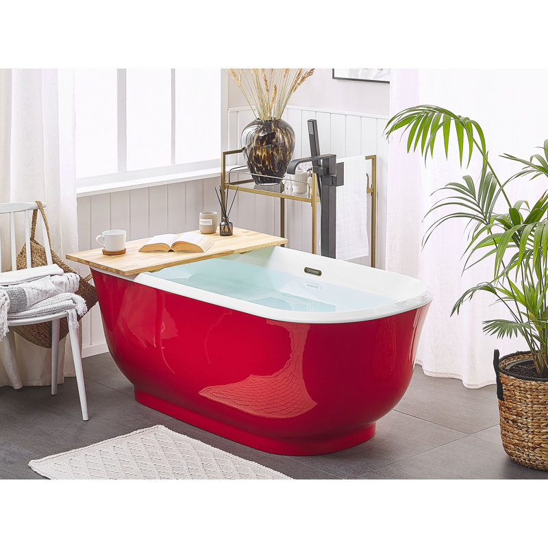 Bolduc 1700mm x 770mm Soaking Acrylic Bathtub, Red