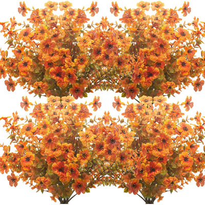 10 paquets de fleurs artificielles d'extérieur résistantes aux rayons UV pour l'extérieur
