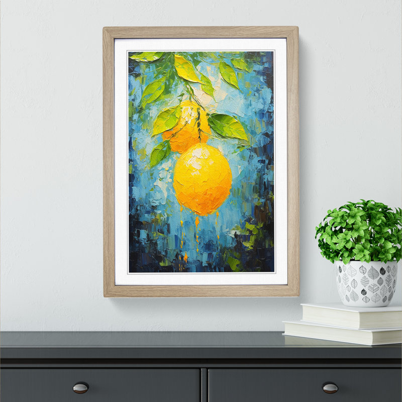 Lemon Fruit Impressionism - Framed Print