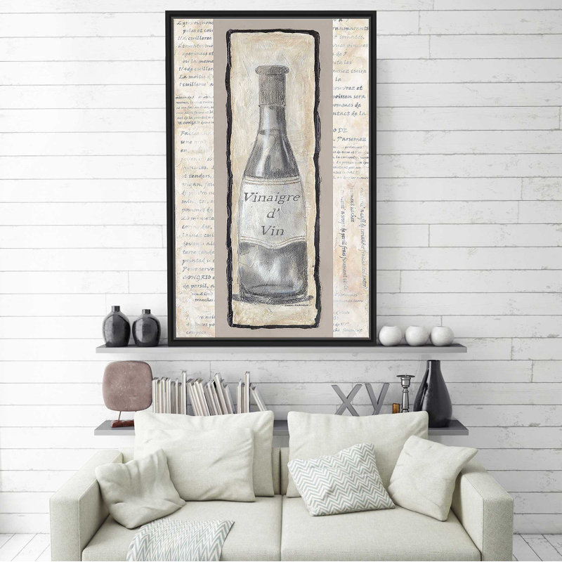 Vinaigre D'Vin - Peinture, H 33,5 po x l 21,5 po x P 2 po, Cadre flottant noir