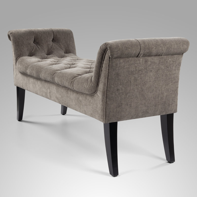 Delie Polyester Upholstered Bench, Grey