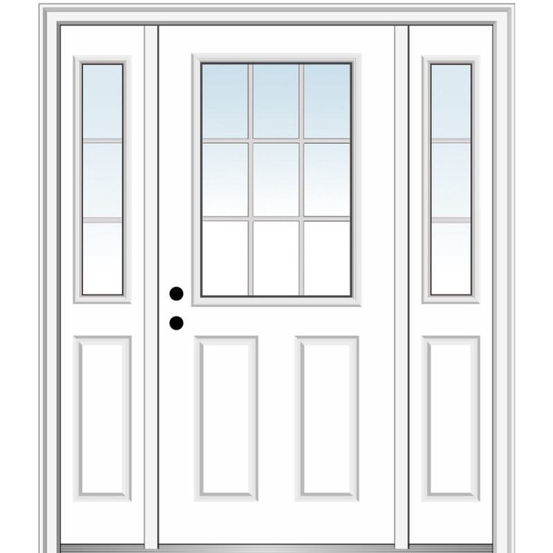 Portes d'entrée pré-montées Smooth Grilles, Droite / vers l'intérieur, H 80 po x l 60 po x P 1,75 po