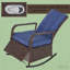 Fauteuil inclinable d'extérieur berçant en rotin avec coussins, chaise berçante de patio réglable