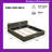 King Size Platform Bed with Thick Linen Headboard and Footboard Block Style Upholstered Grounded Design-132643224-132643225