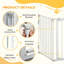 Pet Safety Gate 3 Panels Playpen Metal Fence with Walk Through Door White