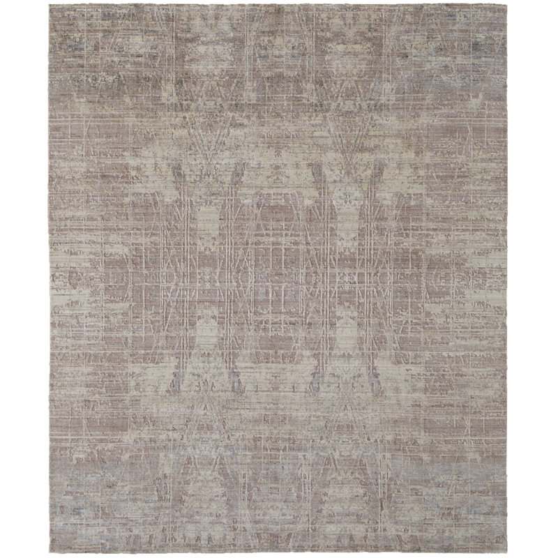 Eastfield Abstract Area Rug in Blue/Ivory, Rectangle 4' x 6'