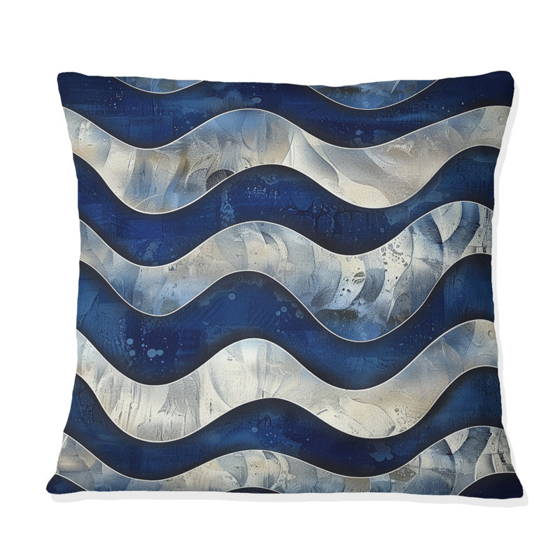 Coussin Blue Retro Wave - Mid-Century, H 16 po x l 16 po