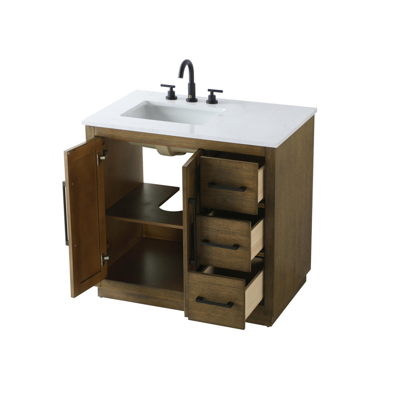 Meuble-lavabo simple 36 po, Noisette chêne