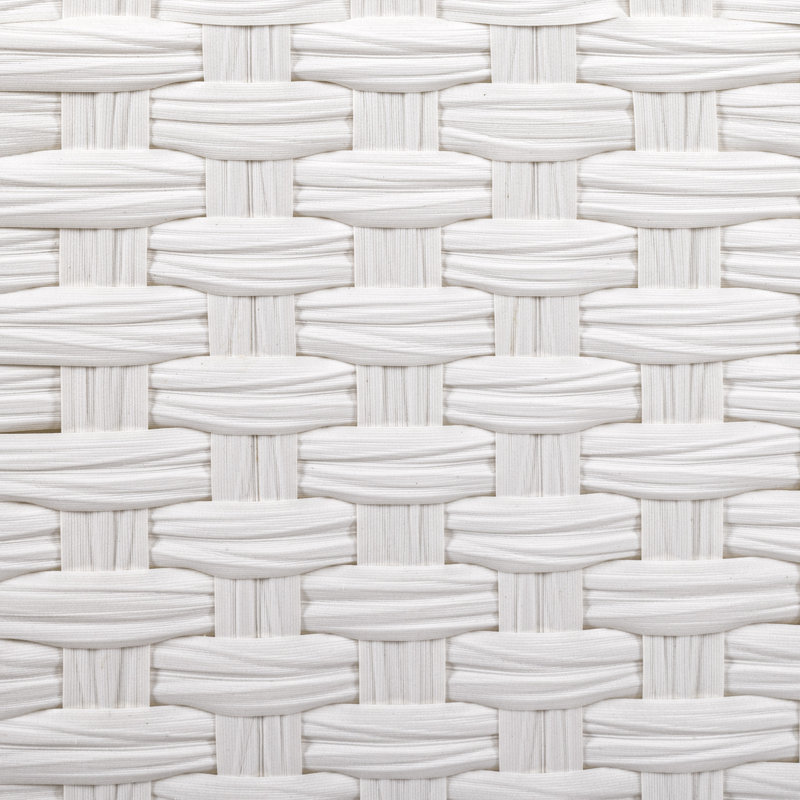 Handwoven Rectangle Laundry Hamper, White