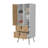 White and Macadamia 2-Drawer Tall Dresser