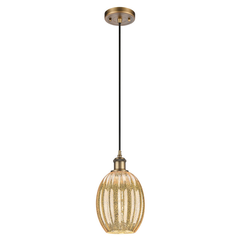Mini-luminaire suspendu à cordon 1 ampoule Ballston - Alyette, Mercure, Laiton brossé
