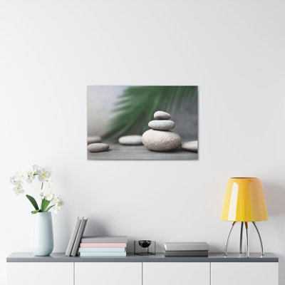 «Spa Stones with Palm Forest Floral Nature», reproduction d'art sur toile