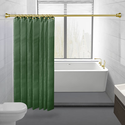 Utopia Alley Adjustable 72-Inch Shower Curtain Tension Rod - Rust-Proof Aluminum with Rubber End Cap, No Drill Installation - Extendable, Ideal for Bathroom, Retractable, Wall-to-Wall - Easy to Hang,  Includes Shower Liner and Shower Hooks